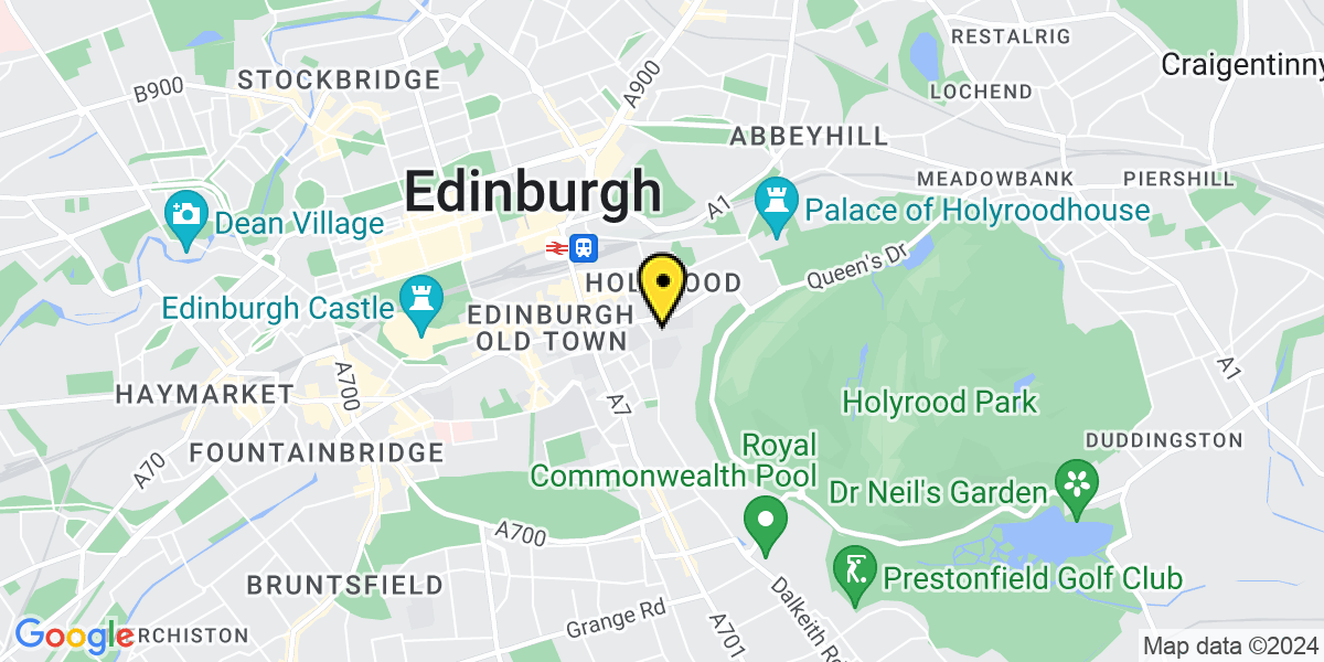 Map of Edinburgh Holyrood Road
