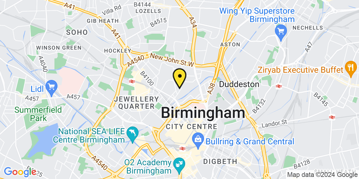 Map of Birmingham Henrietta Street