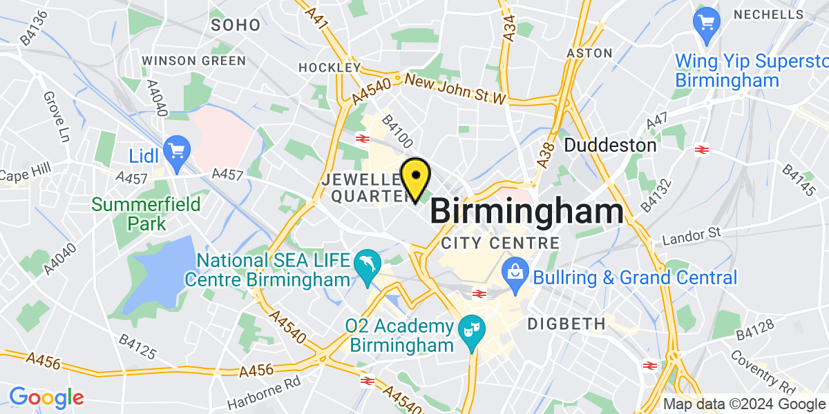 Map of Birmingham Newhall Street
