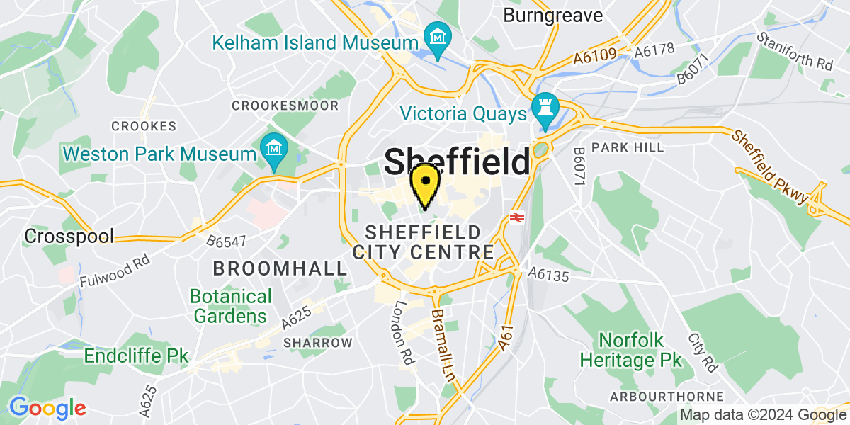 Map of Sheffield Wellington Street