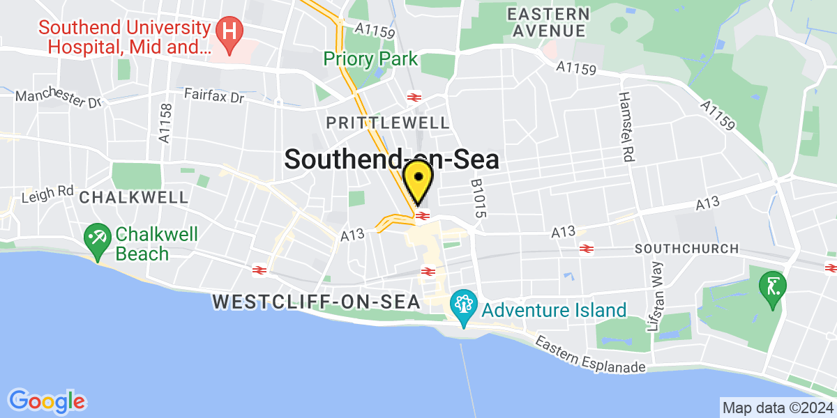 Map of Southend Victoria Station (Greater Anglia)