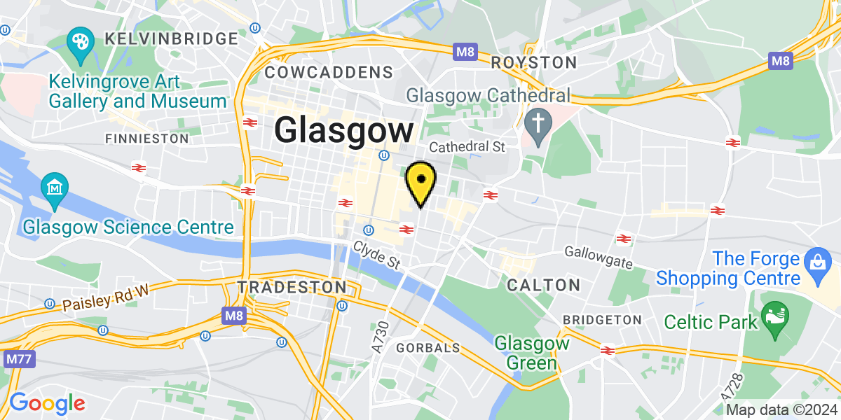 Map of Glasgow The Glasshouse