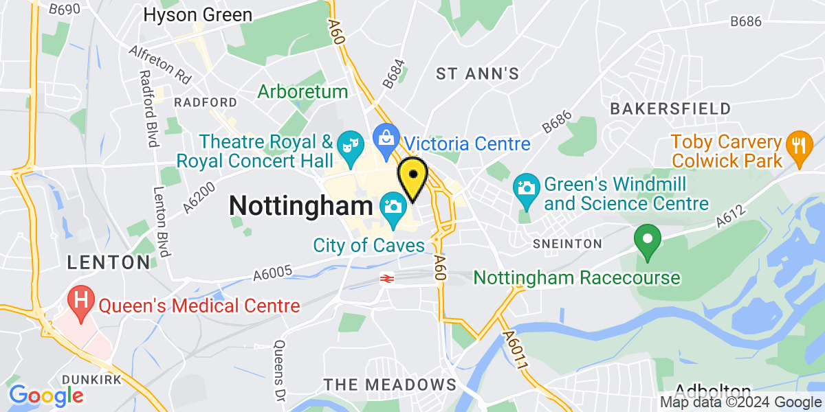 Map of Nottingham Stoney Street
