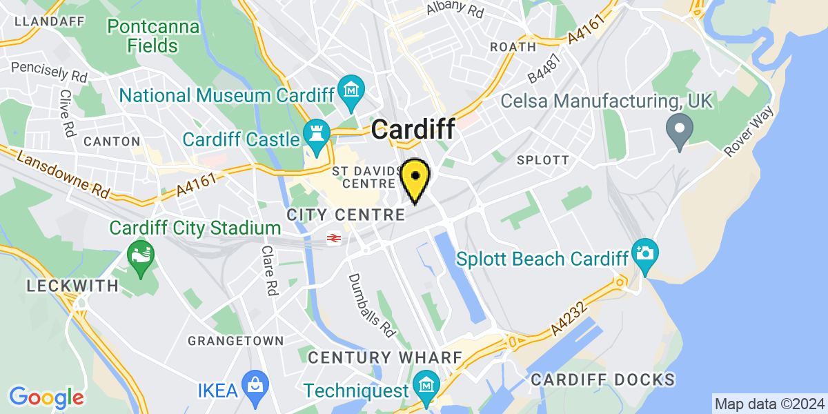 Map of Cardiff Adam Street