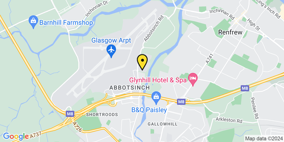 Map of Glasgow Airport Long Stay We Park