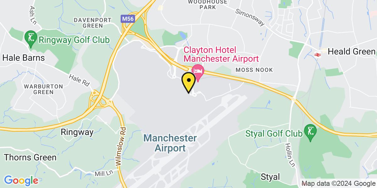 Map of Manchester Airport Meet and Greet T1