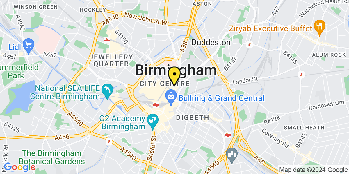 Map of Birmingham High Street