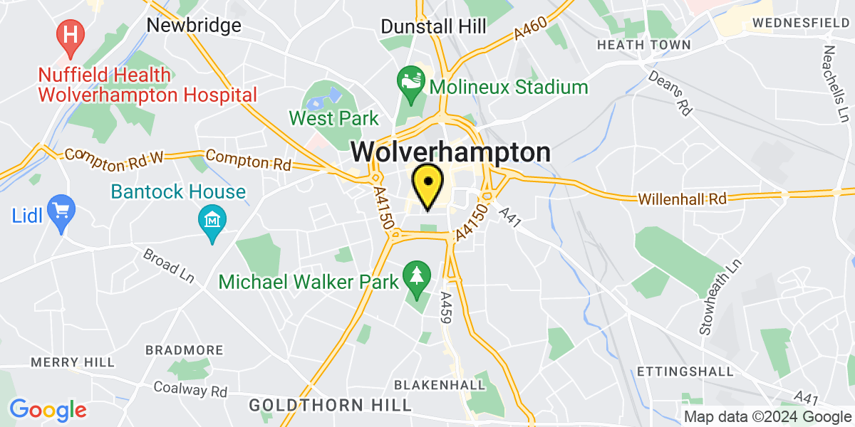 Map of Wolverhampton Summer Row