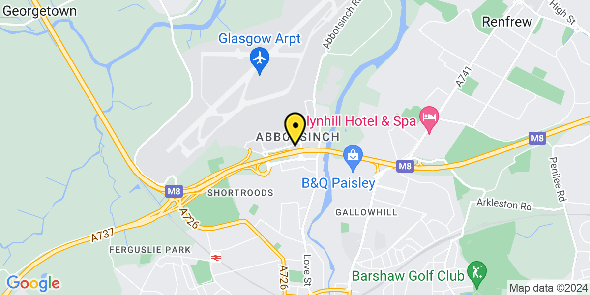 Map of Glasgow Airport Holiday Inn Express Car Park