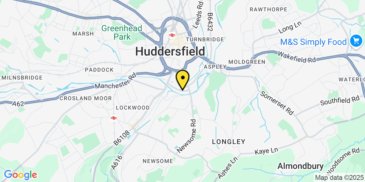 Map of Huddersfield Colne Road East