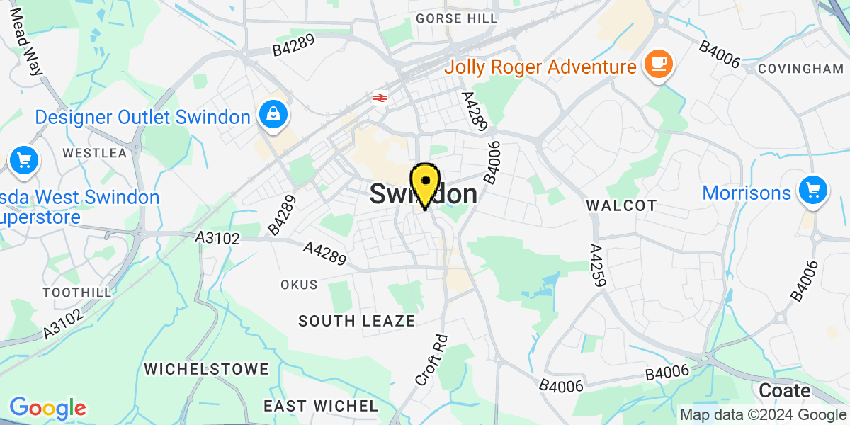 Map of Swindon Cross Street Upper