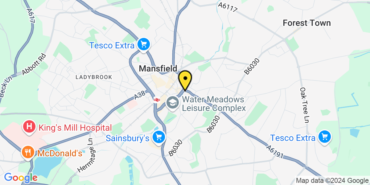 Map of Mansfield St Peter's Way