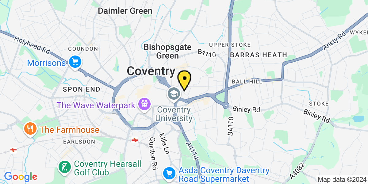 Map of Coventry Lower Ford Street South