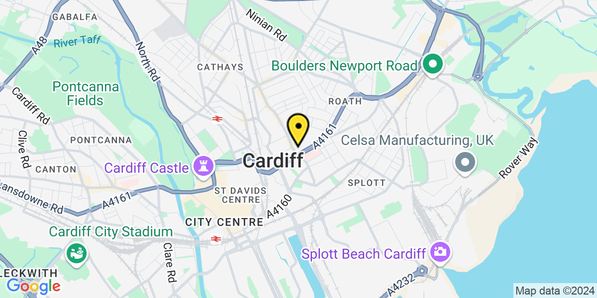 Map of Cardiff Oxford Lane