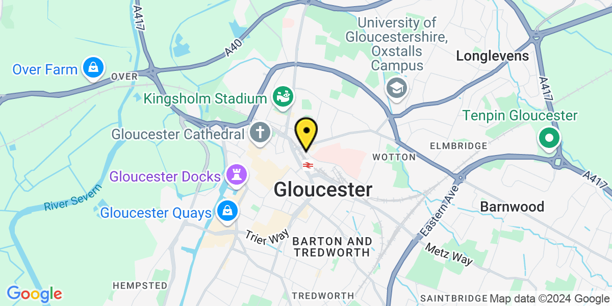 Map of Gloucester 107 Great Western Road