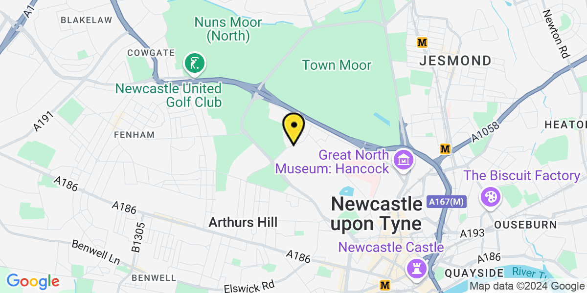 Map of Newcastle Huntsmoor House