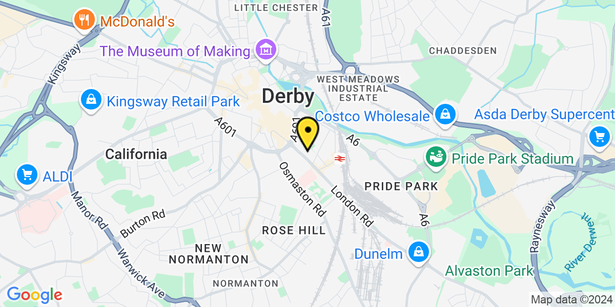 Map of Derby Trinity Street