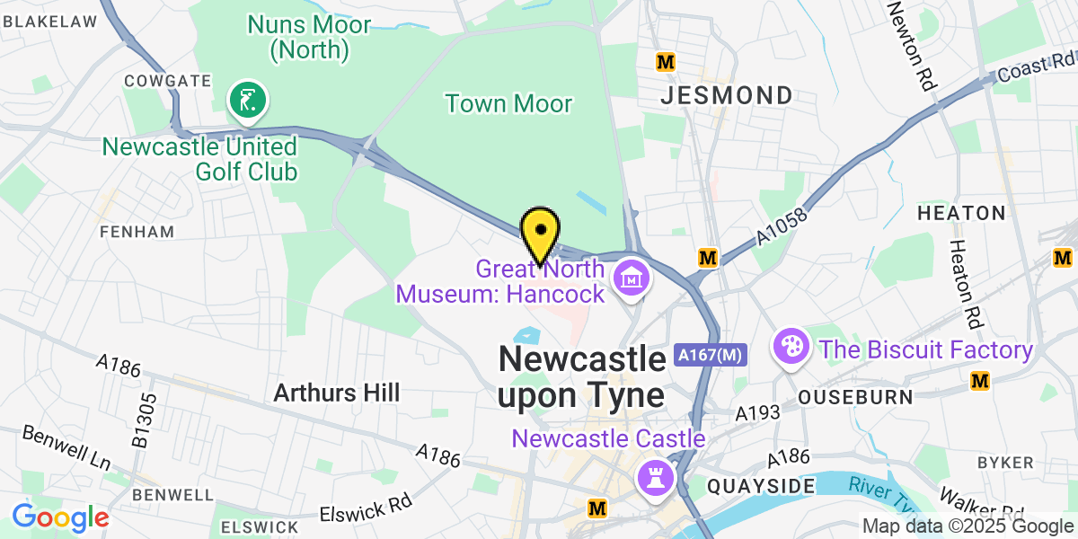 Map of Newcastle Lovers Lane